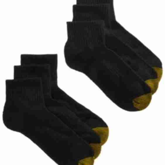 Womens 6 Pack Athletic Half Cushion Quarter Socks