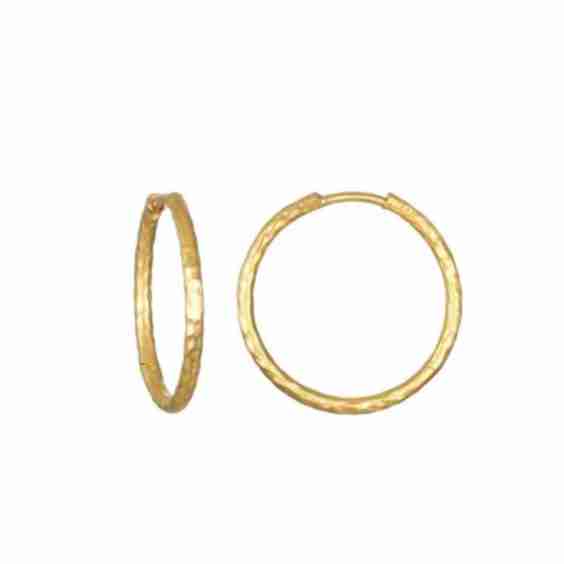 Textured Gold Medium Hoop Earrings