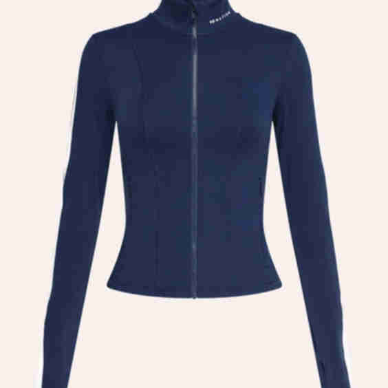 Highgate Zip Jacket In Dark Navy Optic White