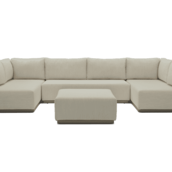 Ojai Outdoor U Sectional With Ottoman