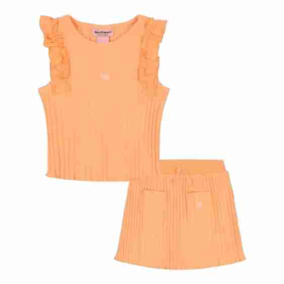 Kids Rib Knit Tank Top & Skort Set
