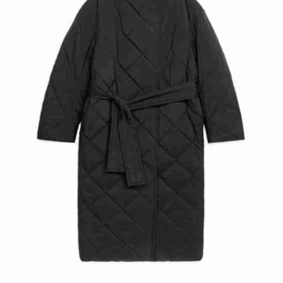 Quilted Shawl Collar Coat