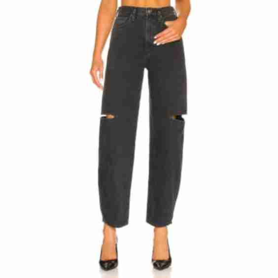 Sanna Cut-Out Organic Curved-Leg Jeans