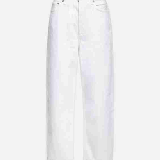 Dara Mid-Rise Wide-Leg Jeans - White