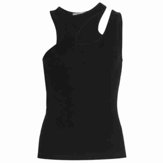 Athena Cutout Ribbed Stretch Organic Cotton And Lyocell-Blend Tank