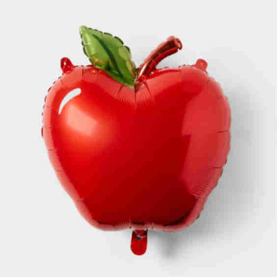 Apple Shaped Foil Balloon, Teacher Supplies