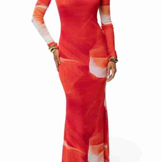 Palms & Sand Long Sleeve Maxi Dress 
