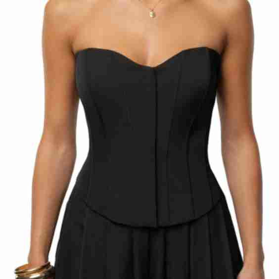 Vliv Satin Strapless Bustier Top
