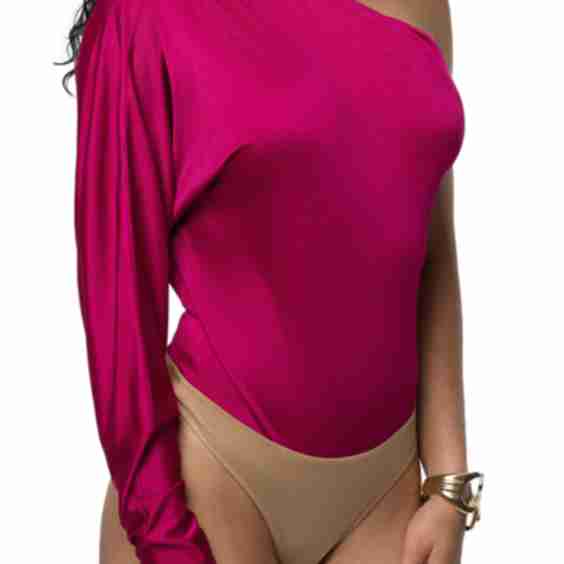 One-Shoulder Satin Bodysuit