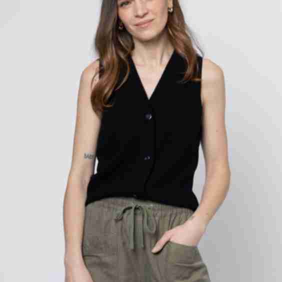 Margot Milano Knitted Waistcoat Black