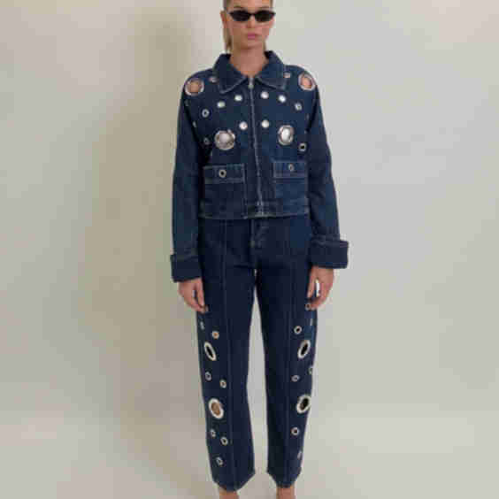 Multi Ring Denim Jacket