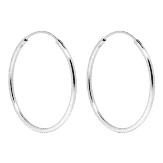 Silver Hoop Earrings 30mm - Rebecca