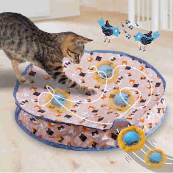 Interactive Fast Rolling Play Mat Ball Cat Toy