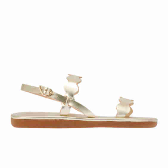 Afros Wavy-Cut Leather Sandals