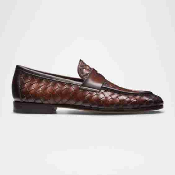 Hyde Woven Leather Penny Loafers