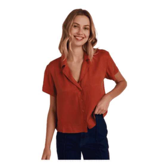 Short Sleeve Flowy Button Down 