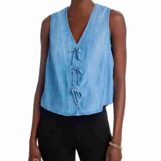 Sleeveless Bow Front Top