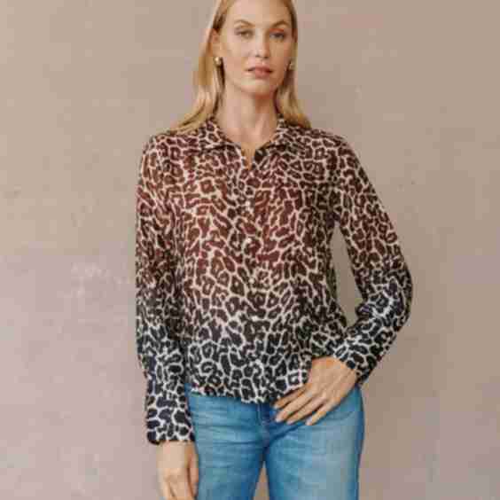 Flowy Wide Collar Button Down