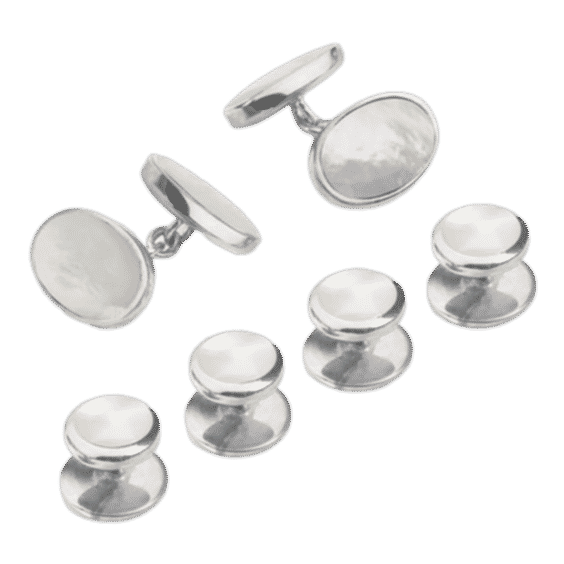 Oval Cufflinks & Dress Shirt Studs Set