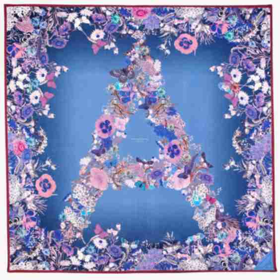 Ombre 'A' Floral Silk Scarf