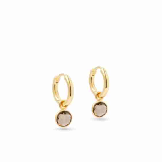Gemstone Huggie Earrings