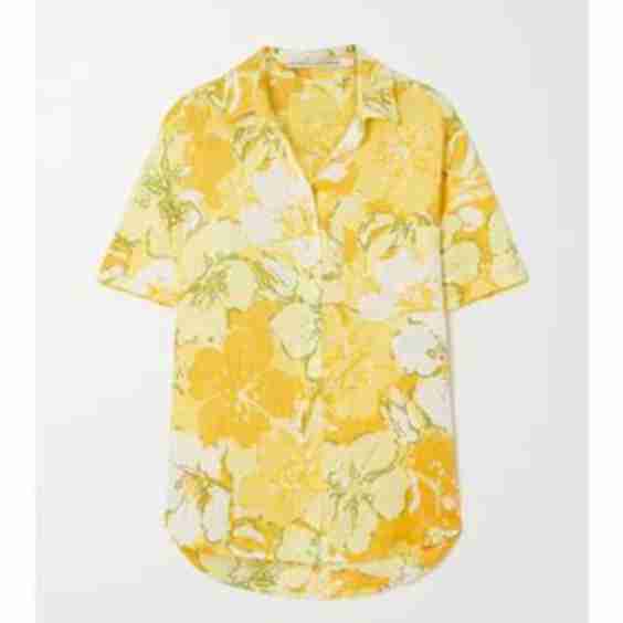 Malibu Floral-Print Linen Shirt