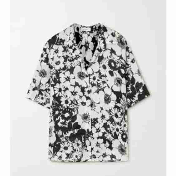 Delora Floral-Print Linen Shirt