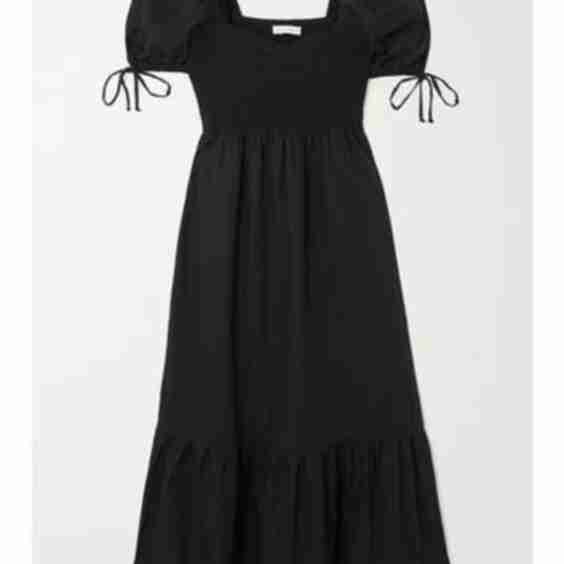 + Net Sustain Lithana Shirred Cotton-Poplin Midi Dress