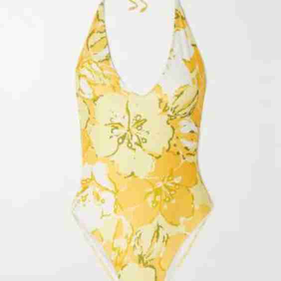 + Net Sustain Liza Floral-Print Econyl Halterneck Swimsuit