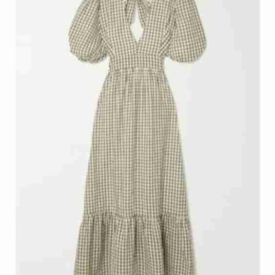 + Net Sustain Romilla Cutout Gingham Cotton Midi Dress