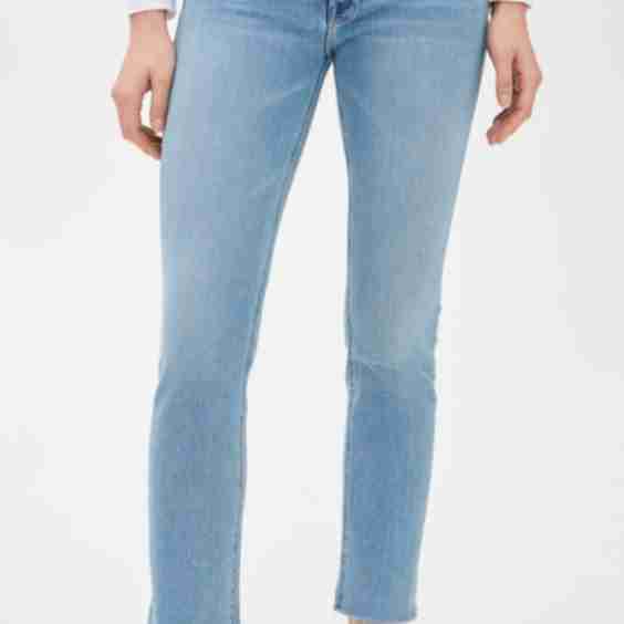 The Mid Rise Dazzler Ankle Fray Jeans