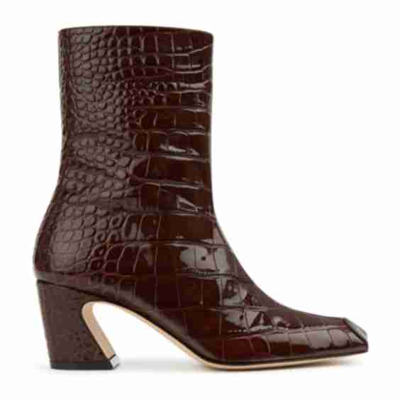 Highbury Croc-Embossed Leather Boots