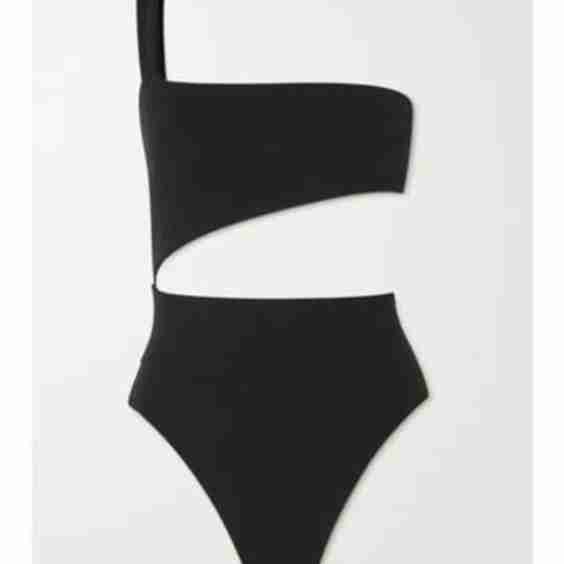 Iu One-Shoulder Cutout Stretch-Crepe Swimsuit