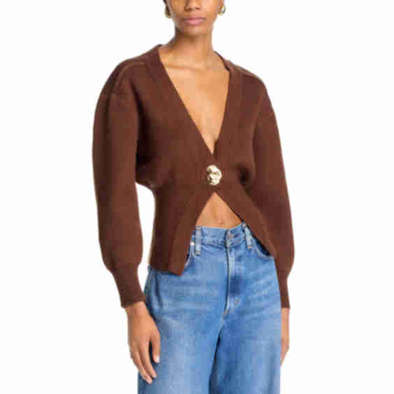 Balloon Sleeve Cardigan Sweater