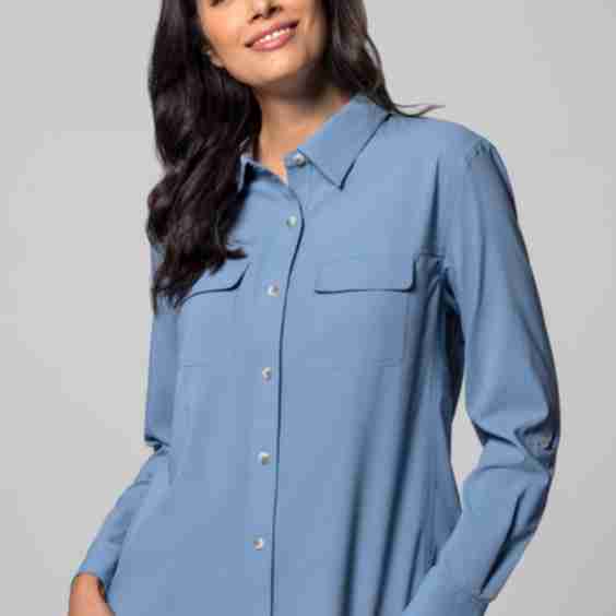 Womens Mylitta Travel Shirt Blue Dusk