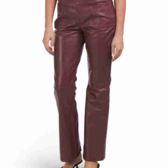 Leather Bootcut Pants