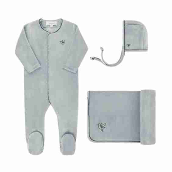 Velour Embroidered Bird & Butterfly Collection- Take Me Home Set