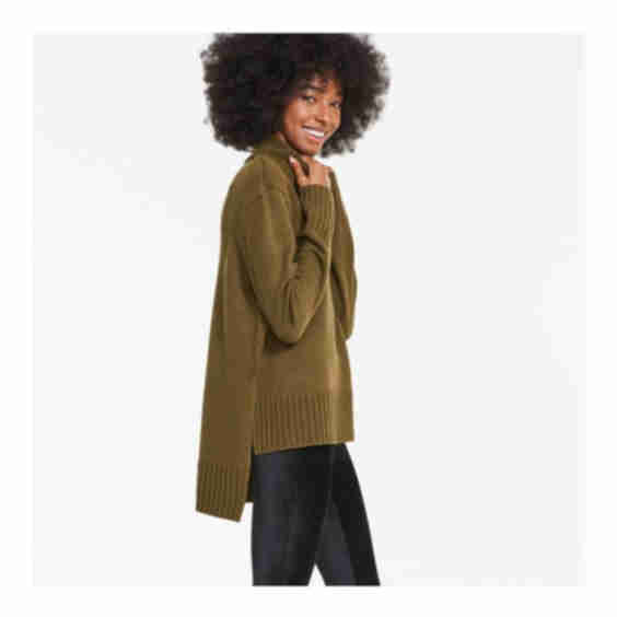 High-Low Hem Turtleneck Sweater