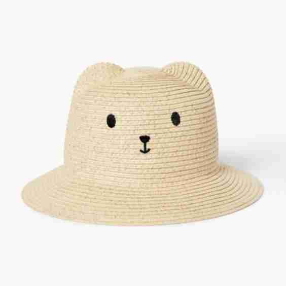 Baby Girls Bear Straw Hat