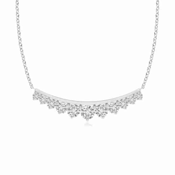 Classic Graduating Round Diamond Curved Necklace