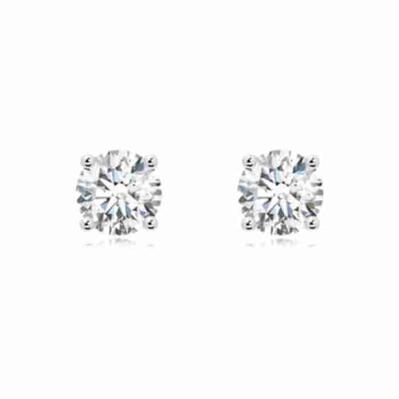 Lab Grown Basket Set Solitaire Diamond Stud Earrings