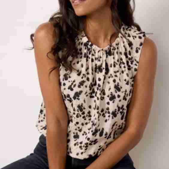 Elastic Shirred Blouse