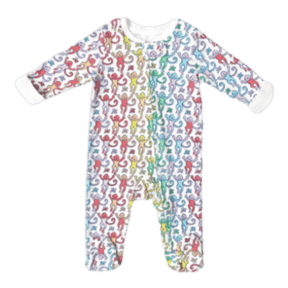 Infant Disco Monkey Zipper Footie