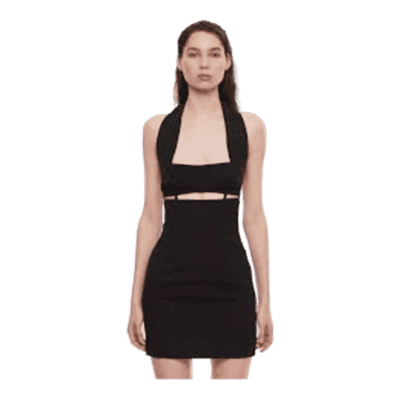 Limao Cutout Wool Halterneck Mini Dress