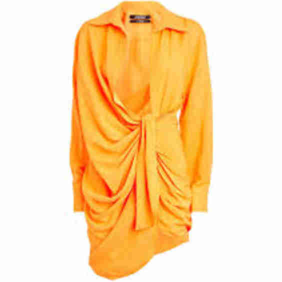 Bahia Draped Knotted Twill Mini Dres