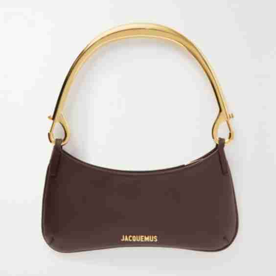 Chocolate Le Bisou Mousqueton Leather Shoulder Bag