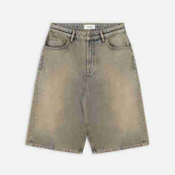 Cropped Denim Bermuda Shorts