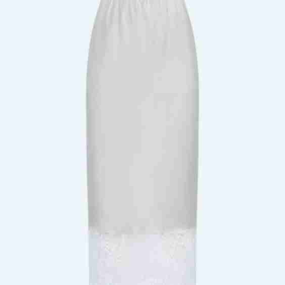 Satin Midi Skirt With Lace