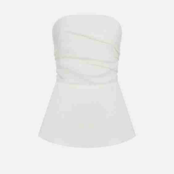 Shirred Hemp Bandeau Top