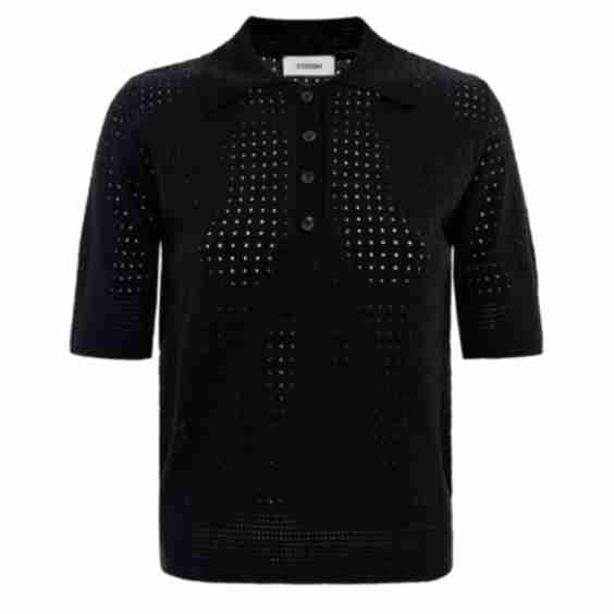 Open Knit Translucent Polo Shirt